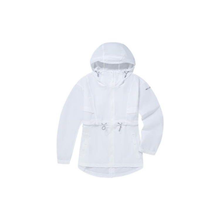 Columbia Solid Color Outdoor Long Sleeve Waist Cinched Hooded Breathable Sun Protection Jacket Women Jackets White WR0363-100