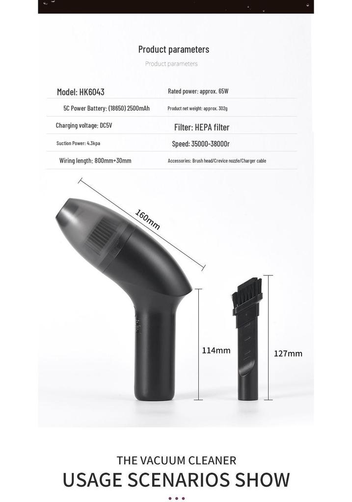 Dual-Use Portable Wireless Vacuum Cleaner for Home, Car, and Windows