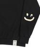 GRAVER [Unisex] Elbow Multiflower Drawing Smile Sweatshirt_Black