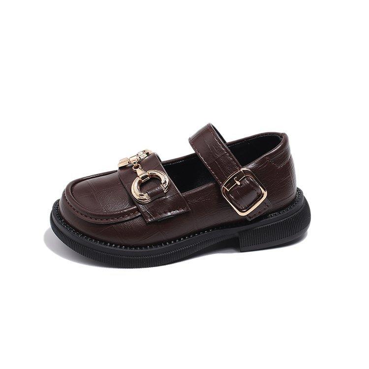 

Весна 2025 новые кожаные туфли для девочек в британском стиле, универсальные модные туфли-одинарки на платформе для маленькой девочки, туфли Мэри Джейн принцессы 36 коричневый
