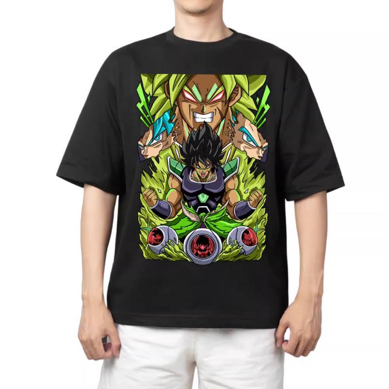 T-Shirt für Herren Dragon Ball Muster Gedruckt Sommer Retro Ausschnitt Locker Große Größe Vielseitig Kurzärmliges T-Shirt Kleidung Oberteil