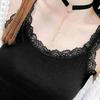 Women Lace Trim Camisole Tank Tops Set | Breathable Stretchy Sleeveless Layering Tops | Black White Grey Basic Undershirt Elegant Camis