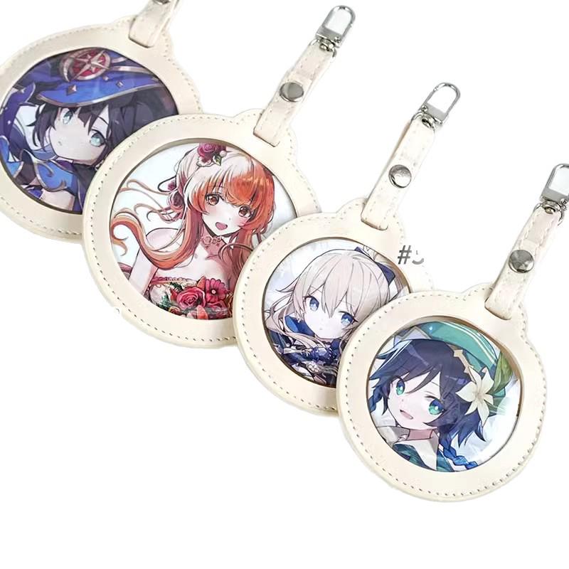Newcomer Discount: Anime Badge Protector - Transparent, Round, Drop-Proof Pendant for Secure Storage