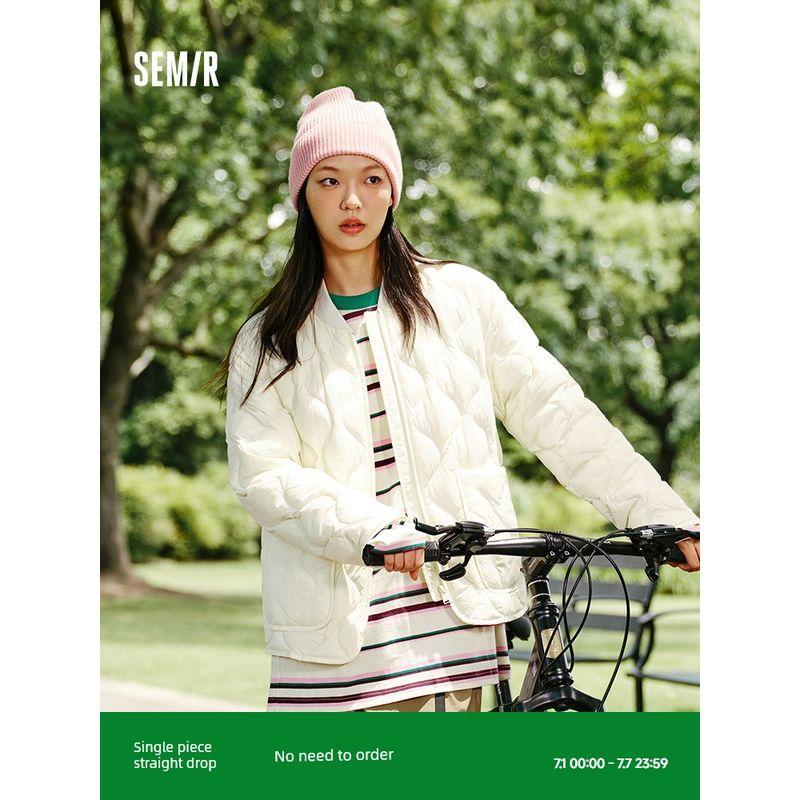 

Пуховик Senma Женский Однотонный Трехзащитный Свободный Повседневный Ветрозащитный Зима 2024 Новое поступление Воротник-стойка Легкая Верхняя одежда Ленивый Pink purple 70014((White Duck Down)) 150/76A/XS