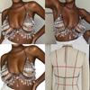 Acryl Edelsteine Brustketten Bikini BH für Musikfestivals Damen Mehrschichtiger Körperschmuck Kristall Camisole Crop Top
