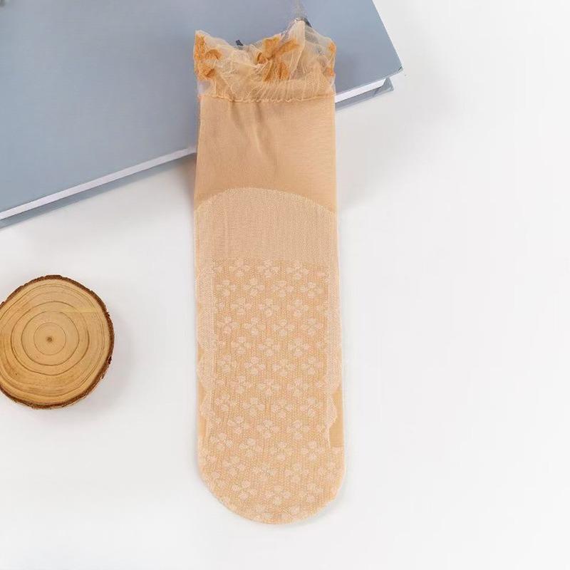 10 Pairs of Female Spring and Summer Thin Loose Lace Lace Breathable Non Slip Moon Socks