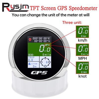HD 52MM/85MM Waterproof  TFT Screen Digital GPS Speedometer With Antenna MPH Knot Km/h For Car Boat Marine
