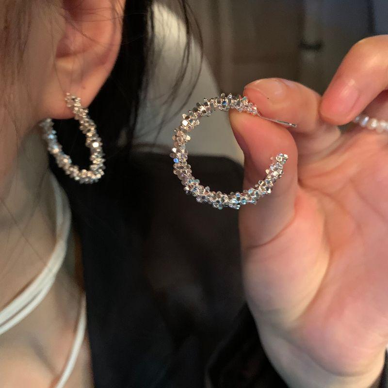 Shopkeeper Recommend Silver Big round Face Female Best Selling Ear Ring