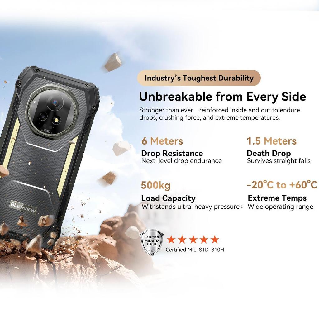 Blackview XPLORE 2 Dimensity 8300 Rugged Phone Android 15  (12GB+24GB) RAM 256GB ROM 6.78 Inch 120Hz Display 20000mAh