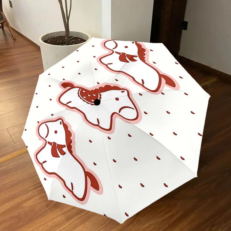 1PC Horse Pattern Umbrella-8-Rib Reinforced Portable Folding Travel Suitable for All Seasons Outdoor Daily Use-J383