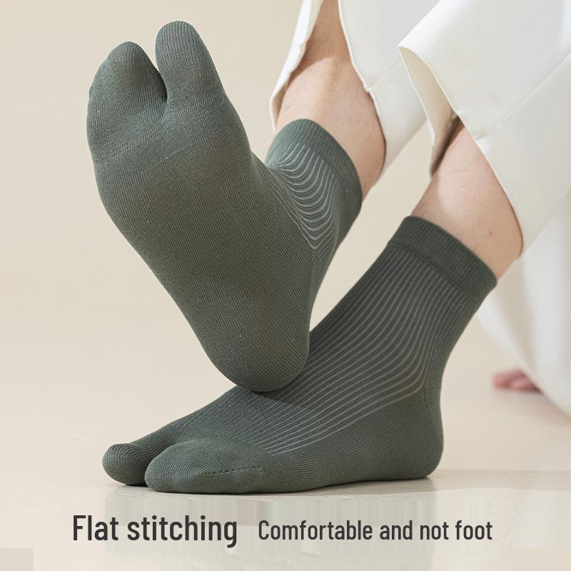Pánské bavlněné ponožky bez švů s oddělenými prsty - Jaro/Léto, Tenké, Odolné proti zápachu, Absorbující pot, Design s oddělenými prsty.