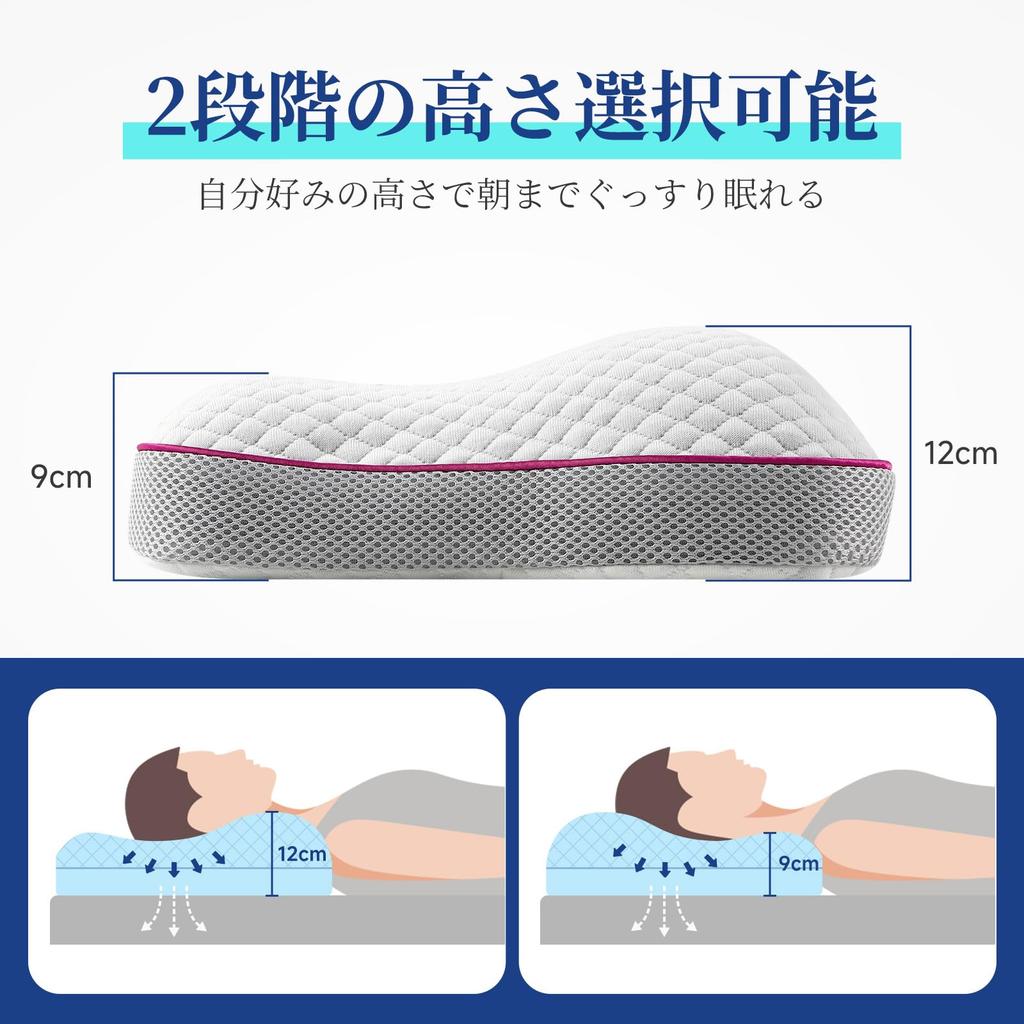 Gel Pillow, TPE Pillow, 9-Level Adjustment, Washable, Breathable, Side-Sleeping Compatible, High/Low Resilience, Pressure Relief, Activated Carbon