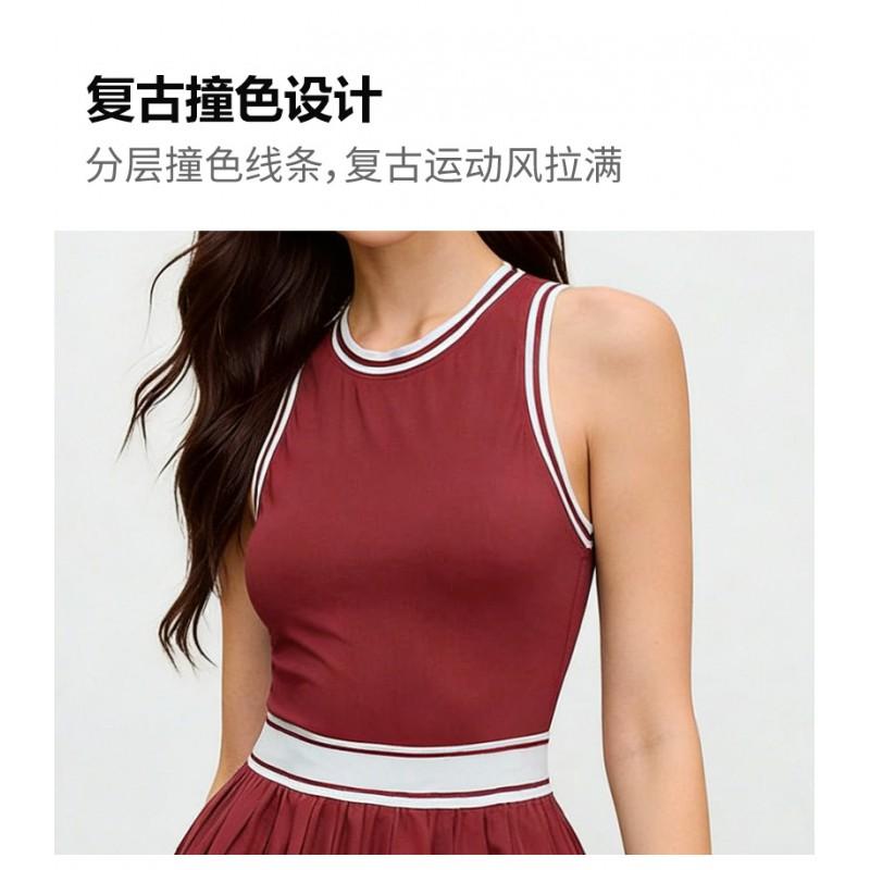 Womens Sports Skirt Set Tennis Badminton Golf Running Fitness Quick Dry Anti-Chafe With Built-in Bra