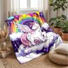 Winged Magical Unicorn Theme Blanket Lightweight Warm Flannel Blanket Decorative Throw Blanket for Home Decoration