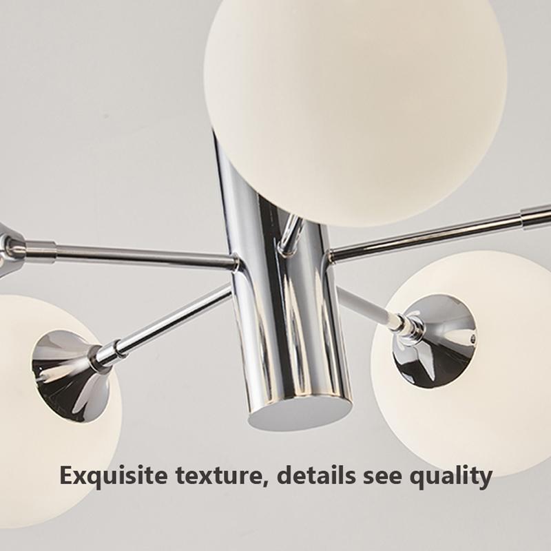 Nordic Glass Pendant Light Modern LED White Multihead Hanging Lamp For Dining Room Bedroom Living Room Indoor Decoration Fixture