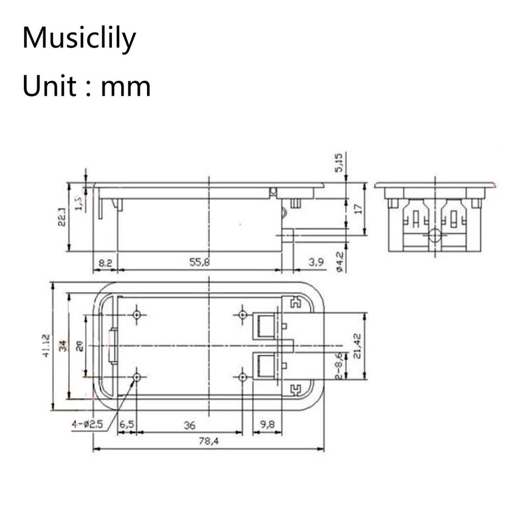 Musiclily Pro 9V Battery for Active Guitar Bass Black Box,