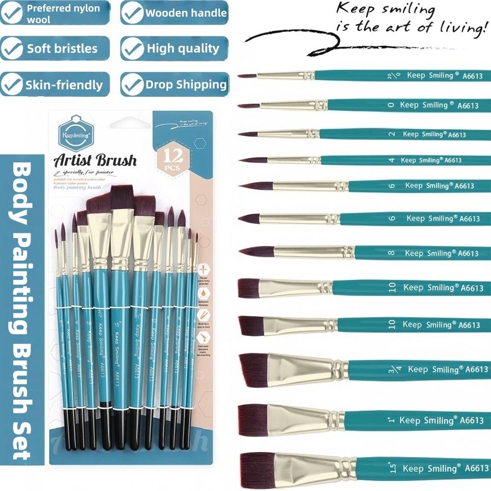 12PCS Face Painting Art Brushes For Body Paint DIY Makeup Children's Face Painting Brushes On Holiday Party Artiest Brushes