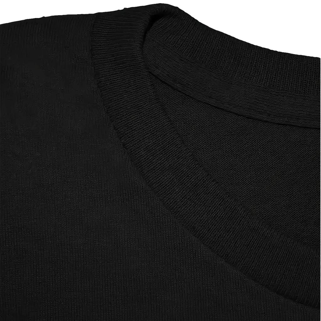 Herrars svart bomull kortärm. Mjuk och bekväm. Rund halsdesign, avslappnad mode, bokstavstryck