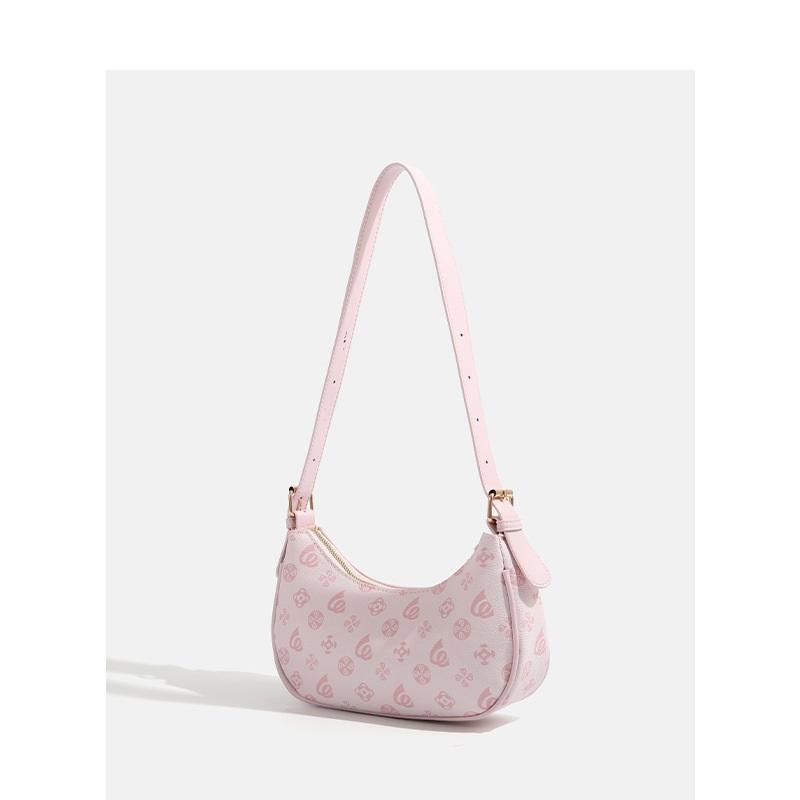 New Fashion Moon Shape Print Ladies Underarm Purse, Chic All-Match Multiway Top Handle Shoulder Bag For Daily Outfit