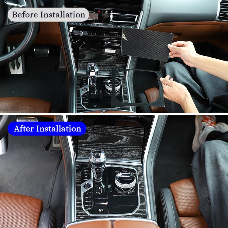 Real Carbon Fiber Interior Accessories for BMW 8 Series M850i G14 G15 G16 2019-2022 Central Control Gear Shift Panel Trim Cover