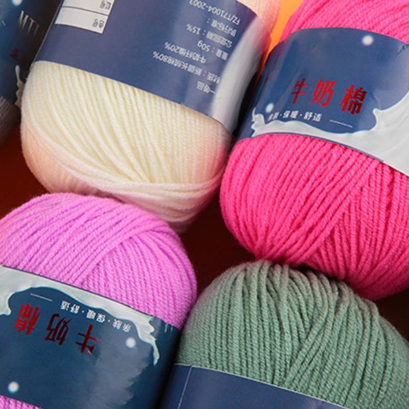 DIY Knitting Yarn Cotton Yarn Cream Hand Washable Knitted Yarn Easy To Store