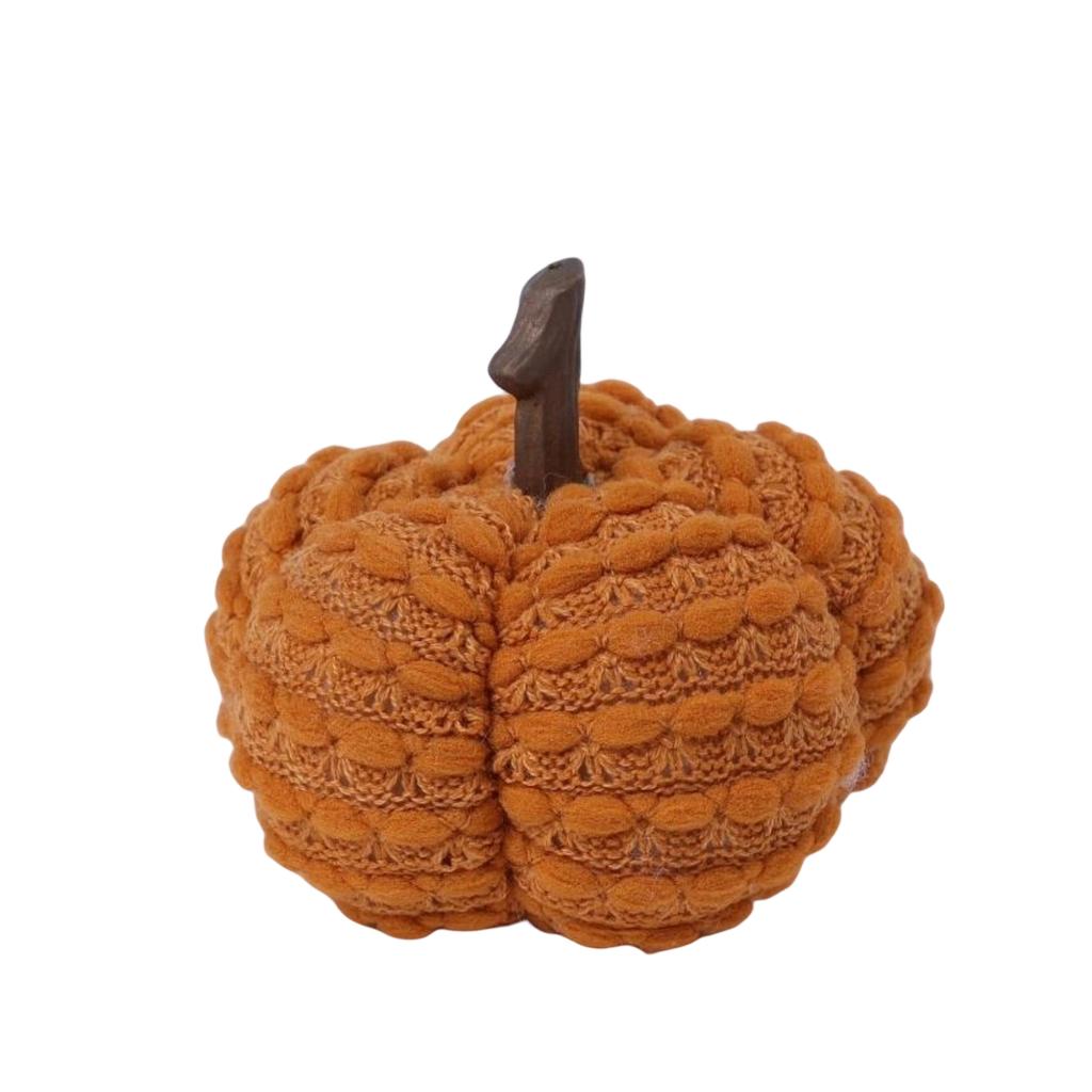 Textured Fabric Pumpkin Pillow Soft Plush Decorative Autumn Accent Home Decor Seasonal Ornament for Living Room Bedroom