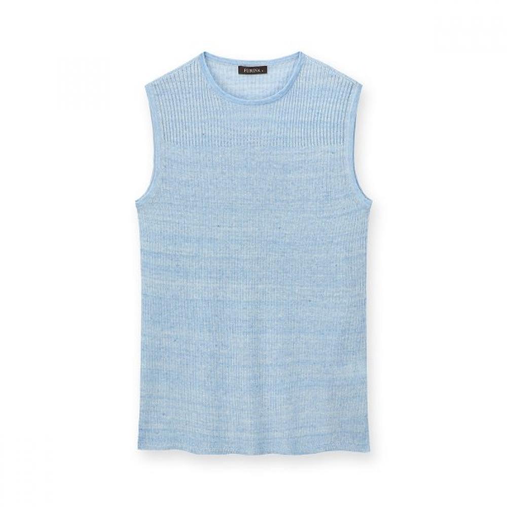 Furina Italian Linen Blend Sleeveless Knit Tee Skye/S (85)