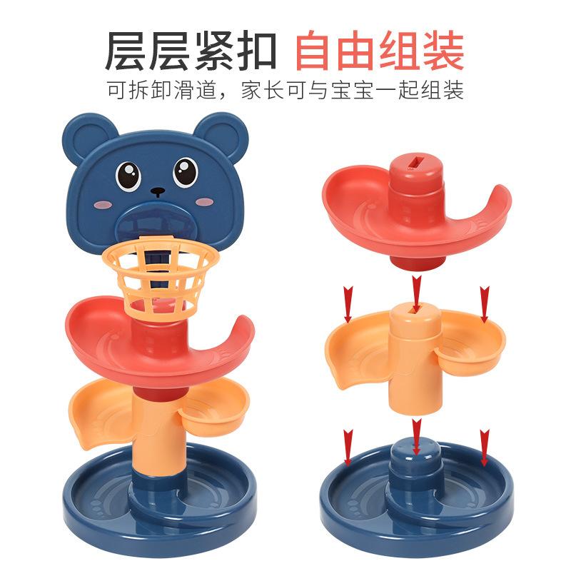 Children'S Cartoon Track Spinning Music Parent-Child Interactive Shooting Game Ball Stacking Music Early Education Competitive Toys