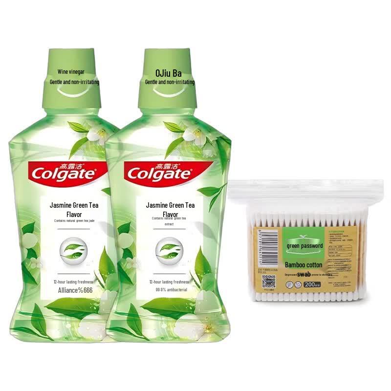 

Colgate Jasmine Green Tea Mouthwash & Cotton Swabs Bundle