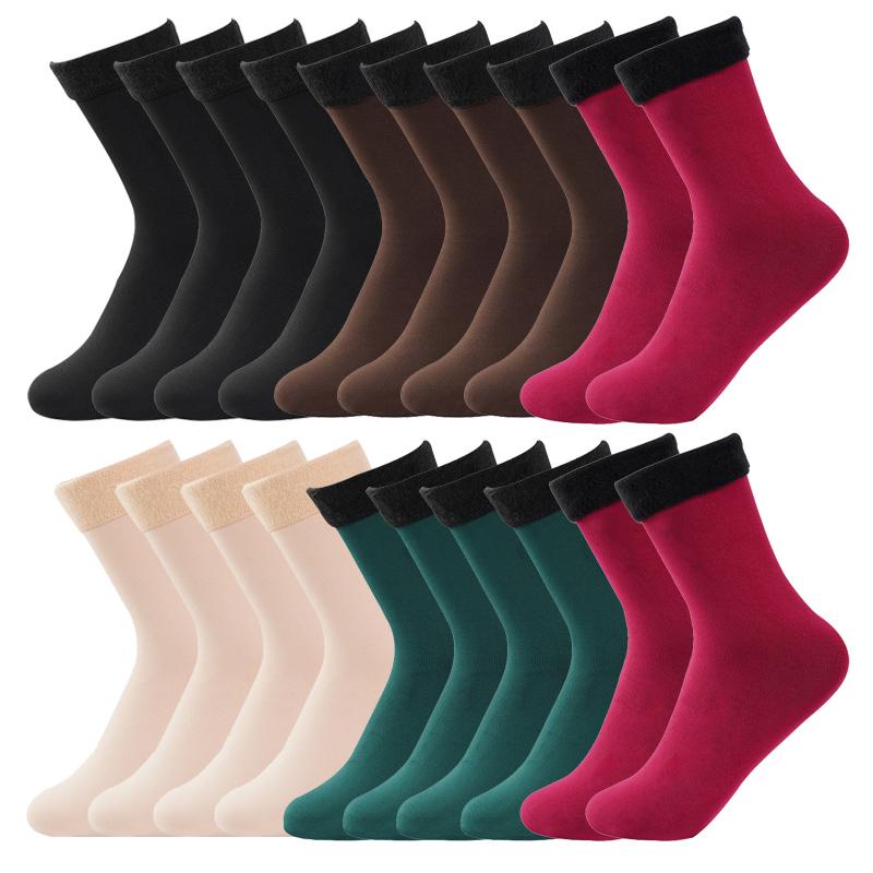 10 Paar Damen Nahtlose Socken Winter Verdicken Warm Einfarbig Socken Zehenabtrennung Atmungsaktiv Haussocken