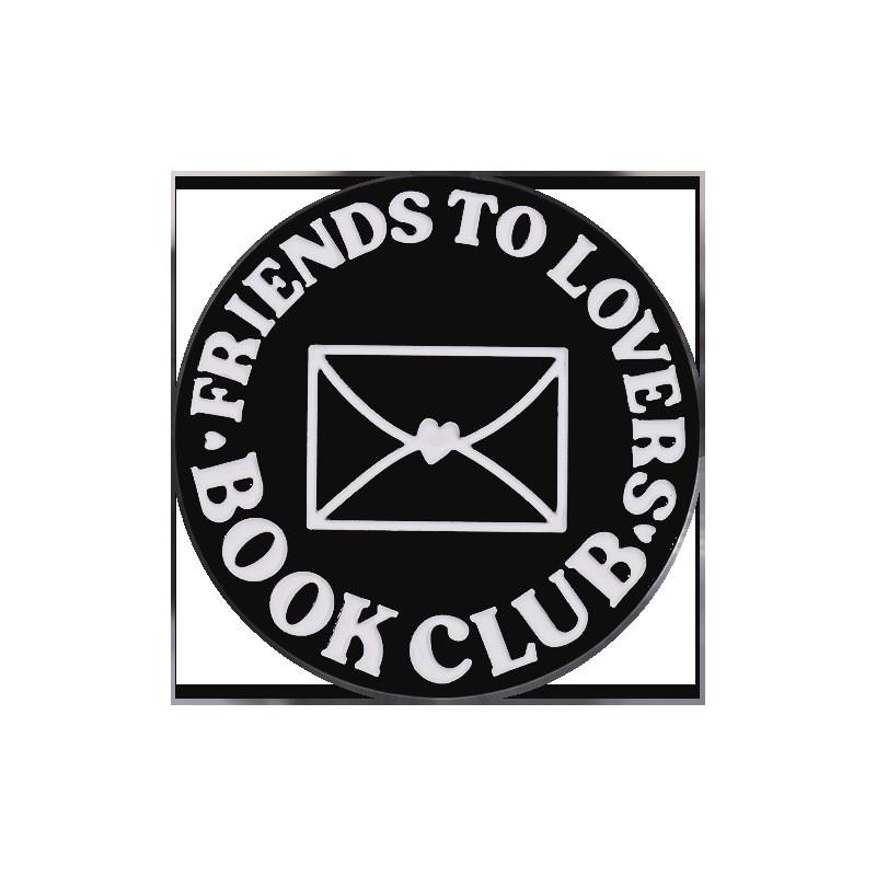 Creative Black Round Badge Unique Letter Design Punk Style Brooch Pin For Fashion Lovers