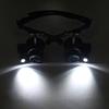 Vergrößerungslinsen Doppelte Brille LED Reparatur Brillen Typ Kopfbedeckung Lupe mit 2 LEDs 6 austauschbare Linsen