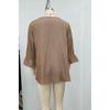 Spring Summer Casual Women's Crew Neck T-shirt Flounce Sleeve 3/4 Sleeve Top
