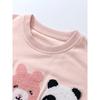 New Children's Clothing Set for Girls, Cute Pink Children's Sweatshirt, Autumn Outfit, Long Pants Two-Piece Set, Baby Cartoon Bear Trendy