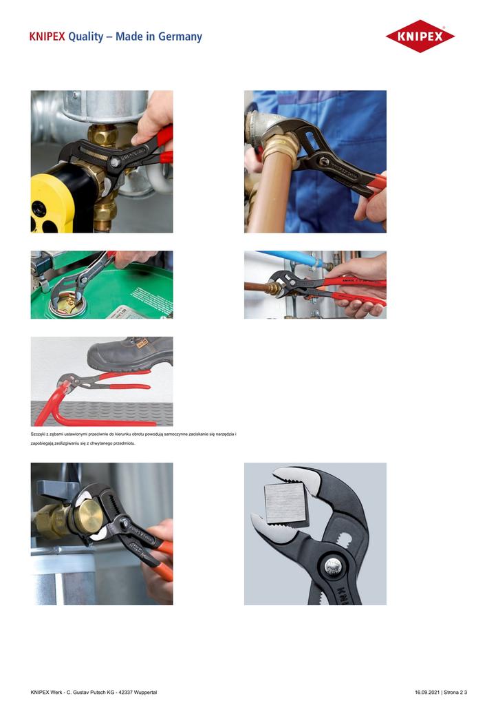 COBRA PIPE PLIERS 250MM - KN 87 01 250