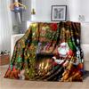 Merry Christmas Series  Santa Blanket Flannel Warmth Soft Plush Sofa Bed Throwing