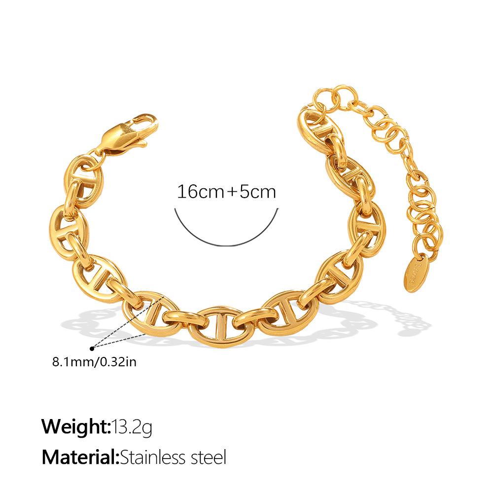 European and American Multi-color Simple Personalized Collarbone Chain Bracelet Trend Versatile Design Jewelry Set