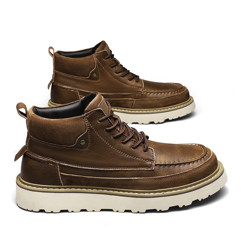 Foreign Trade Martin Boots 2025 Autumn and Winter High-top Men's Shoes Retro Outdoor Tooling Shoes Platform Street Tide Shoes