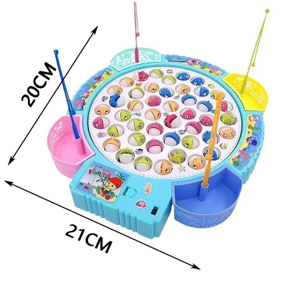 Plastic Fishing Toys Blue Pink Electric Spin with Music Interesting Fishing Game  Toys Gift