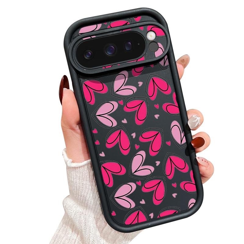 Hand drawn heart-shaped pattern Case For Google Pixel 10 Pro Shockproof Bumper Soft Silicone Cover Funda For Pixel 9A 9 Pro XL 8 7 8A 7A