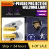 Car Sticker 2025 Hot For PEUGEOT 407 CRZ 508 2PCS HD Car Ghost Shadow Lamp Wireless Welcome Light Auto Door Logo Projector LED D