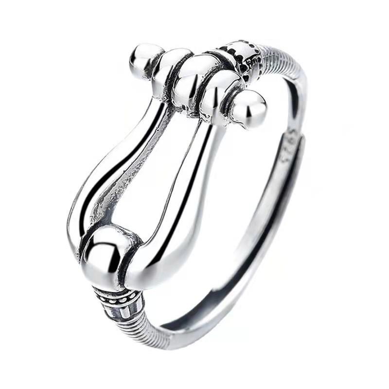 Adjustable Open Ring Women Men Screw Geometric Boho Vintage Style Plated Band Adjustable Open Band