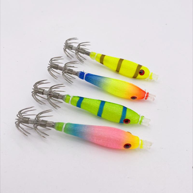 2pcs Blowpipe Hook Squid Jig Luminous Uv Glow In The Dark Hard Turlutte Lure For Fishing Squid Octopus Cuttlefish Artificial Bai