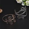 Upper Arm Bracelet Metal Coil Swirl Spiral Shape Armband Cuff Gold Silver Color Arm Bangle Armlet Adjustable For Women Girl
