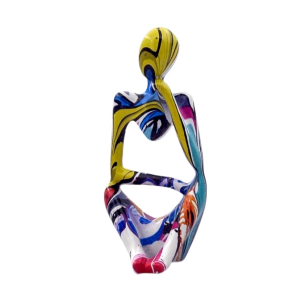 Denker Harzstatue Figur Tischmittelstück Desktop-Dekorationen Abstrakte Skulptur für Bauernhaus Schublade Büro Schrank Schlafzimmer