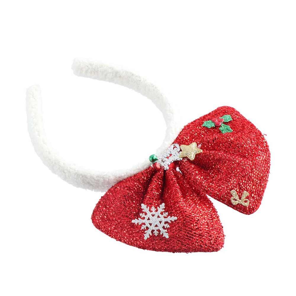 Non-slip Christmas Hairband Shiny Christmas Headband Trendy Bowknot Hair Hoop  Cosplay