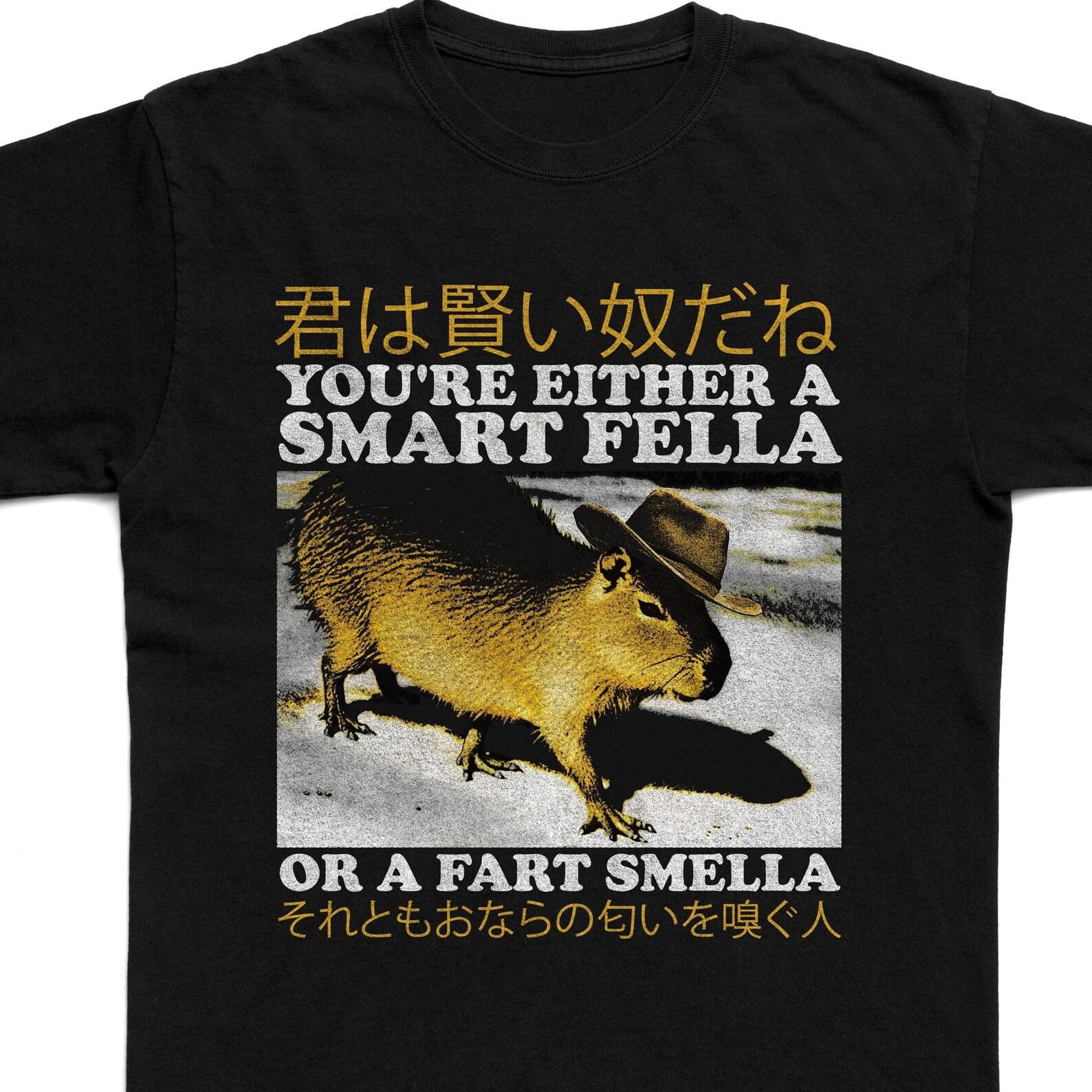 Japanese Smart Fella Capybara Vintage Style Shirt, Funny Capybara Meme T Shirt, Vintage Japanese T-Shirt 2XL