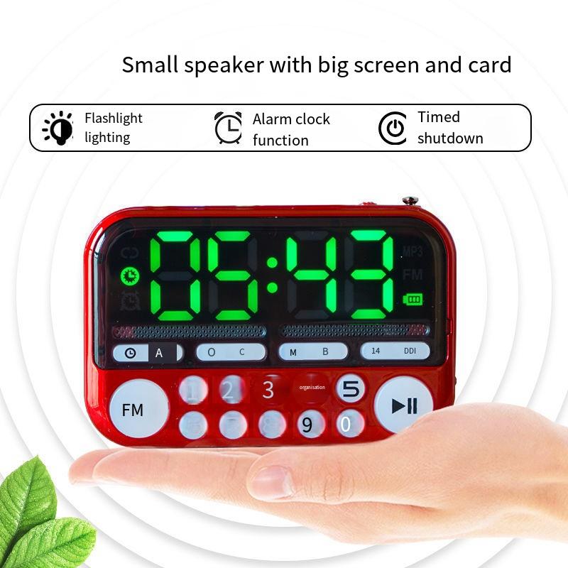 Mini difuzor radio FM portabil Player muzical Card TF USB pentru PC iPod Telefon cu afișaj LED Alarmă HiFi de dans -25