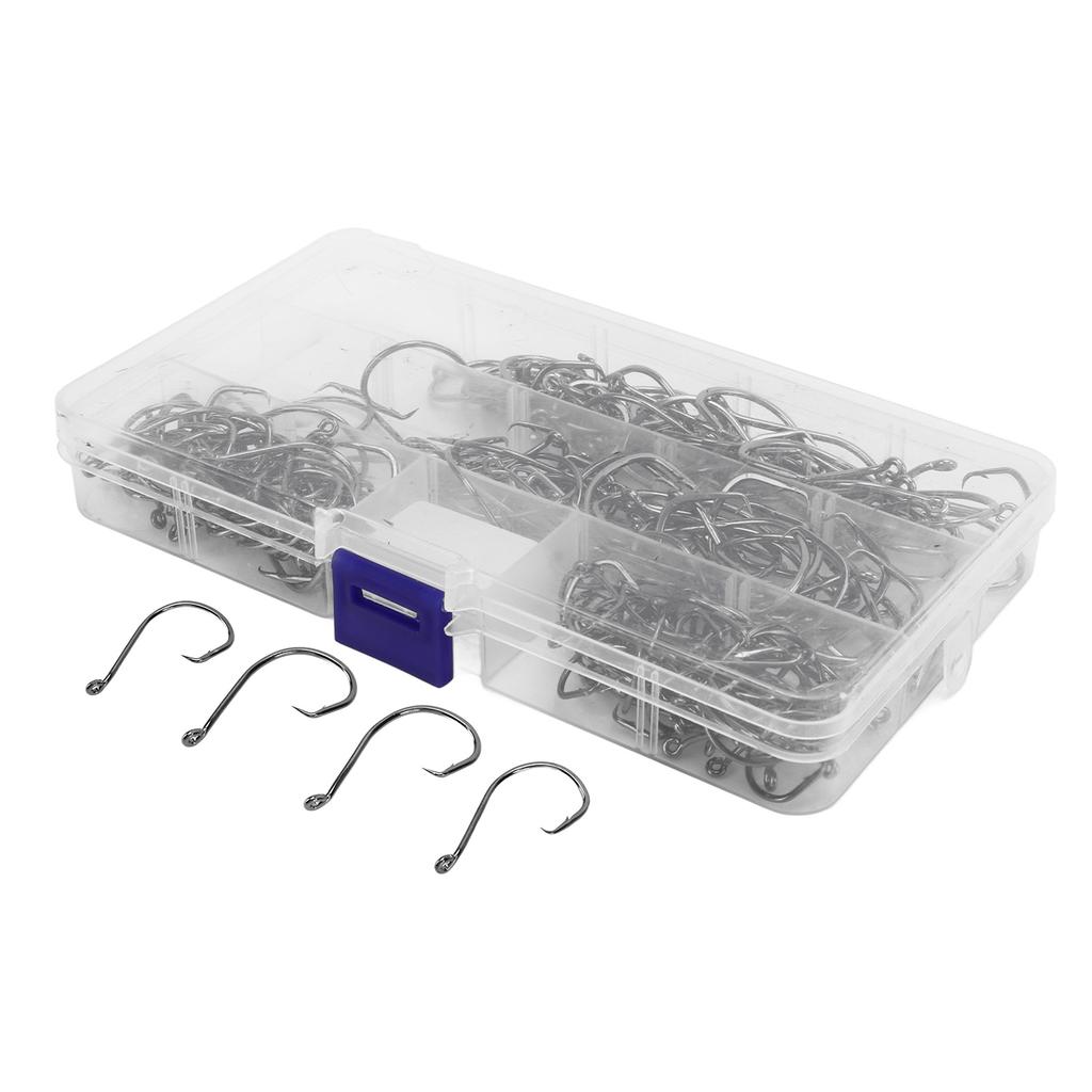 180PCS Octopus Offset Fishing Hooks High Carbon Steel 7384 Fishing Circle Hooks with Ring Hole