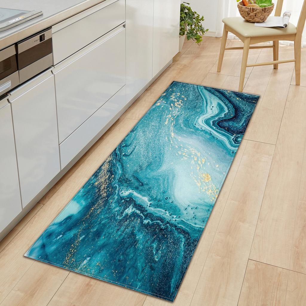 Marble Carpet Long Floor Mat Stone Pattern Theme Doormat